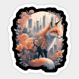 Fox with Flower Sticker